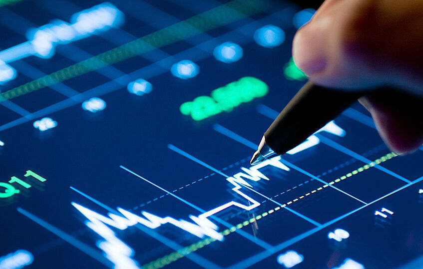 Digital display of economic fluctuations.