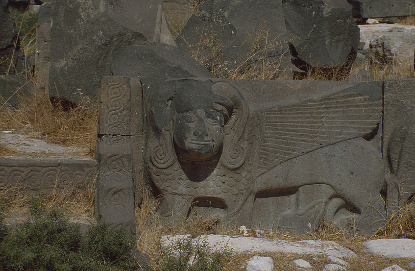 Sphinx vom Tempel aus Tell Ain Dara, Nordsyrien.