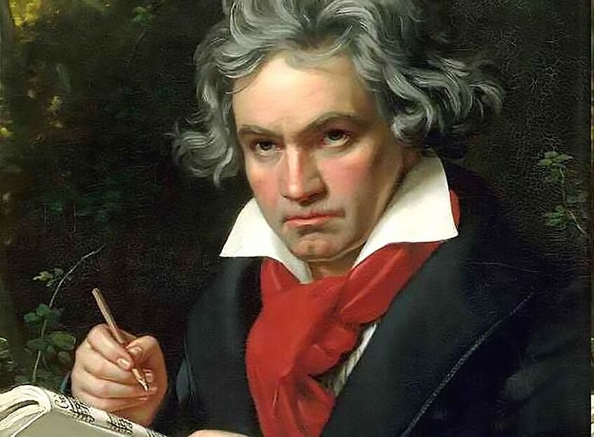 Painting of the musician Beethoven.