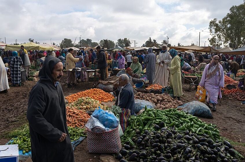 Markt in Kasba Tadla, Marokko.