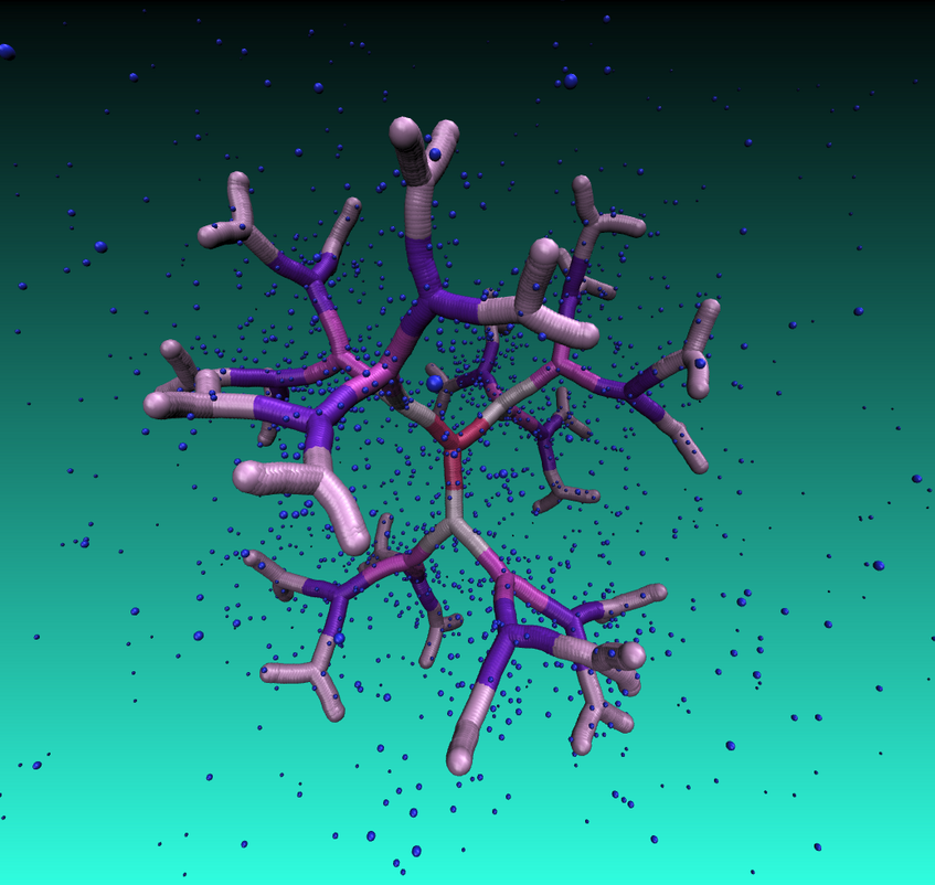 Graphic representation of a dendrimer.