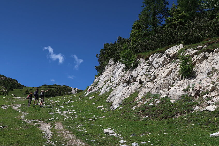 Hiking students.