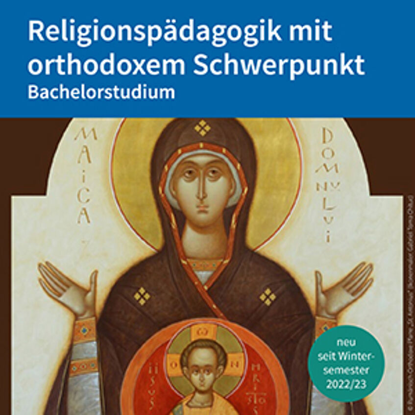 Flyer Religionspädagogik mit orthodoxem Schwerpunkt zum Download (PDF)