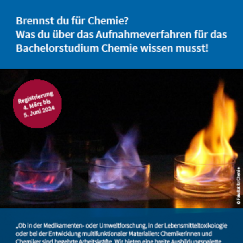 Flyer Aufnahmeverfahren Chemie zum Download (PDF)