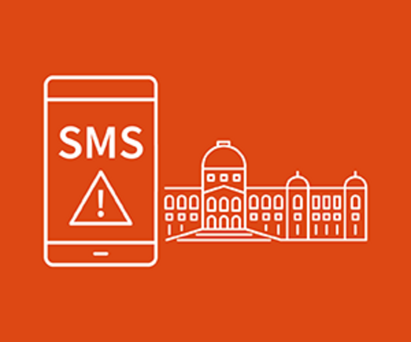 Infobanner zur Notfall-SMS (ohne Textinhalt)