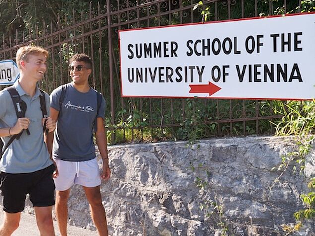two students walking to the summer school