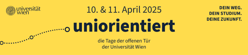 Werbebanner: uniorientiert - die Tage der offenen Tür, 10. und 11. April