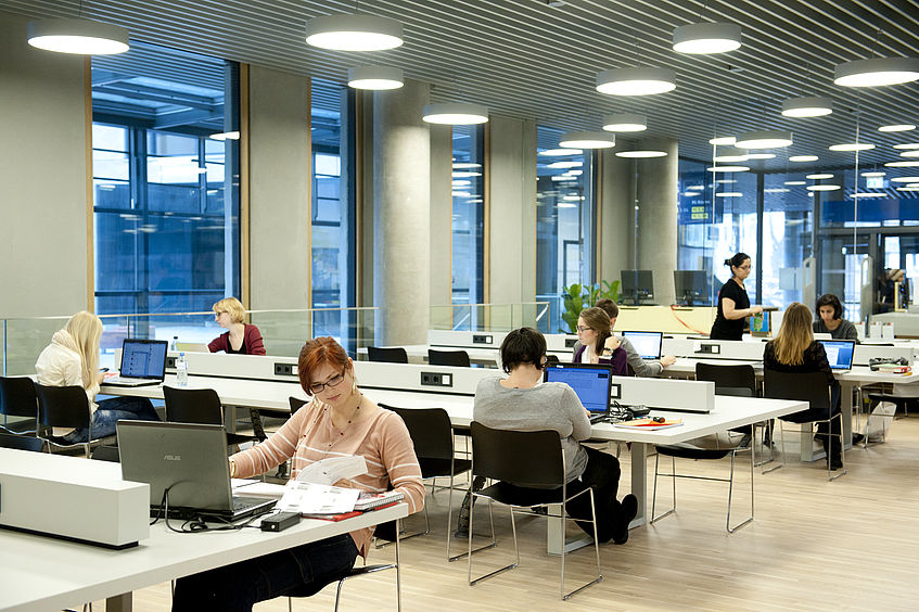 Students studying in the learning zone.